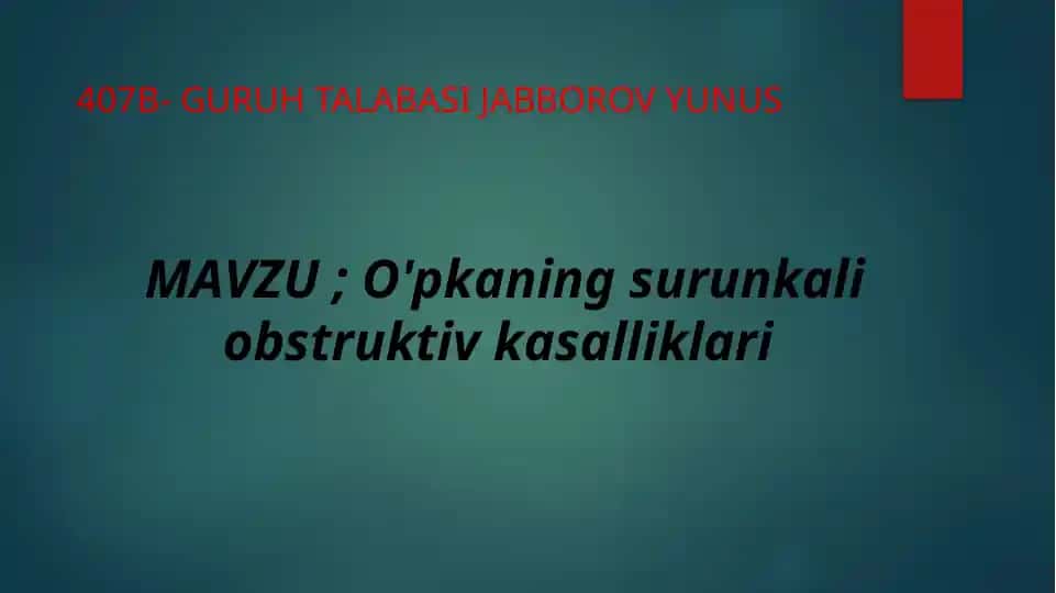 Сурункали обструктив касалликлари
