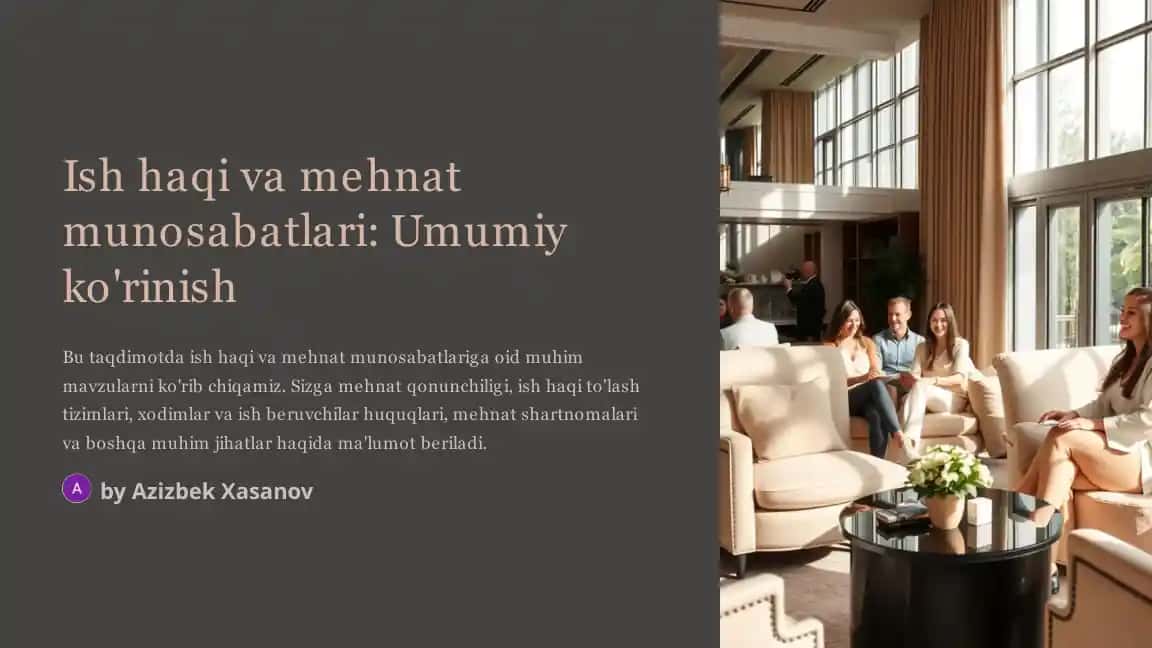Ish haqi va mehnat munosabatlari
