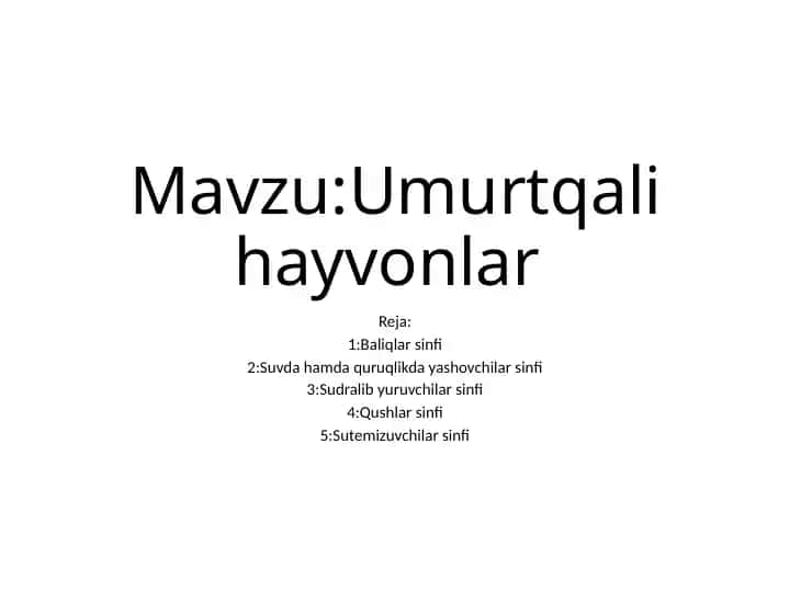 Umurtqali hayvonlar