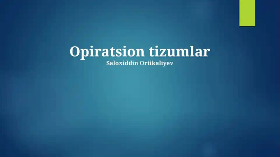 Operatsion tizumlar