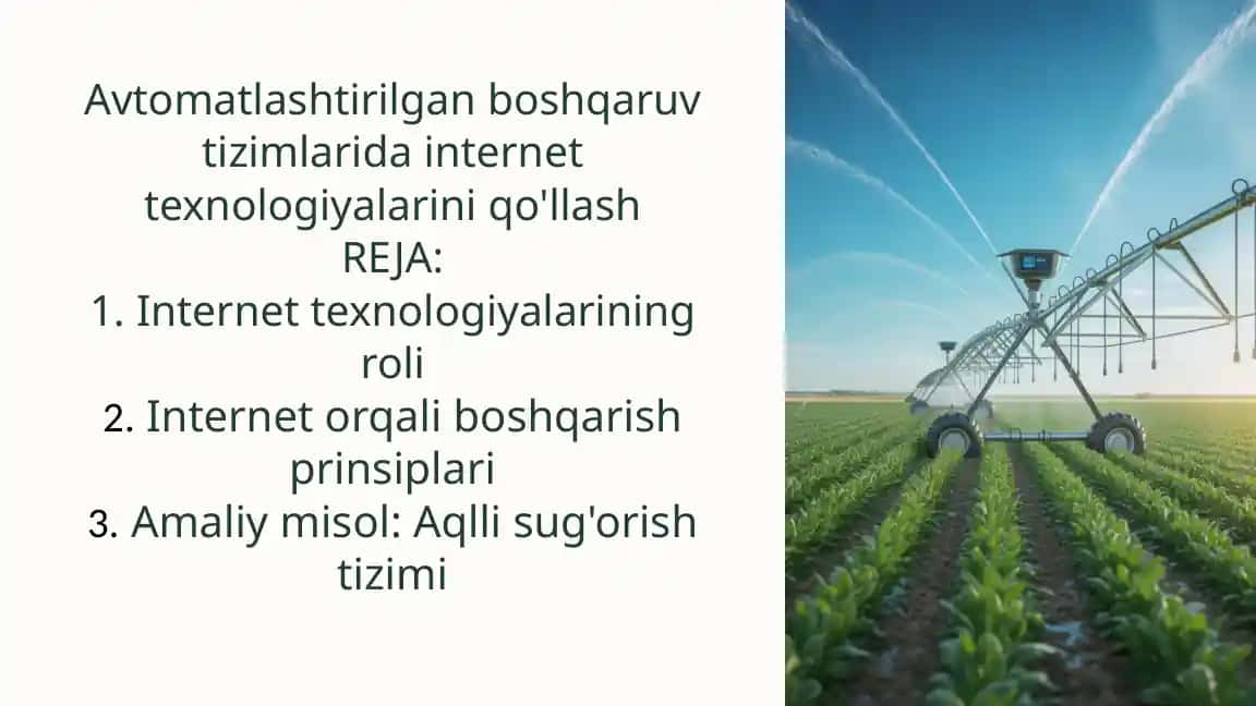 Avtomatlashtirilgan boshqaruv tizimlari