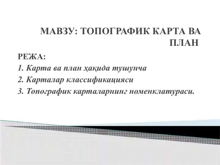 Topografik karta va plan