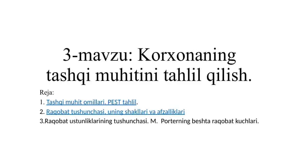 Raqobat ustunliklari
