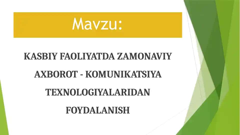 Axborot-kommunikatsiya texnologiyalari