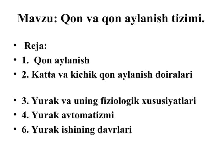 Qon va qon aylanish tizimi