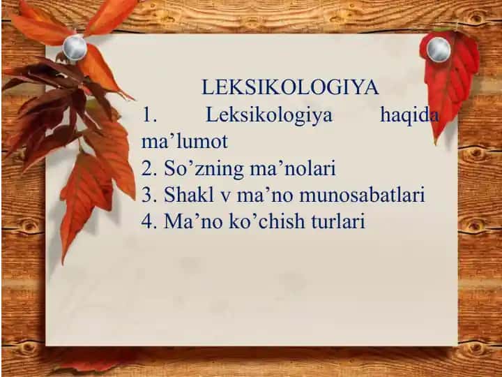 Leksikologiya