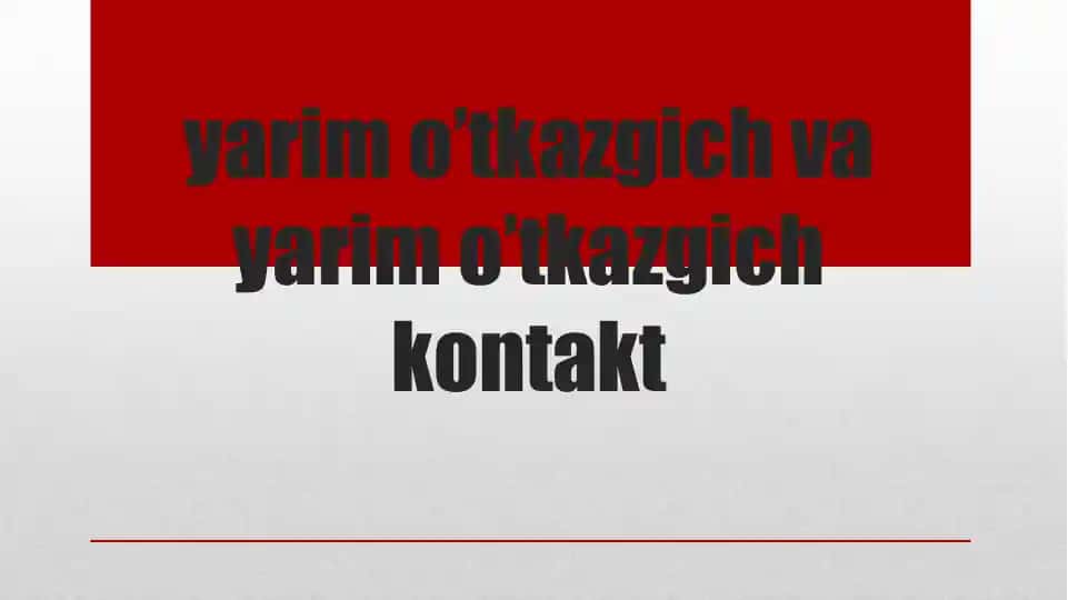 Elektr bilan o‘tkazuvchi yarim o‘tkazgich