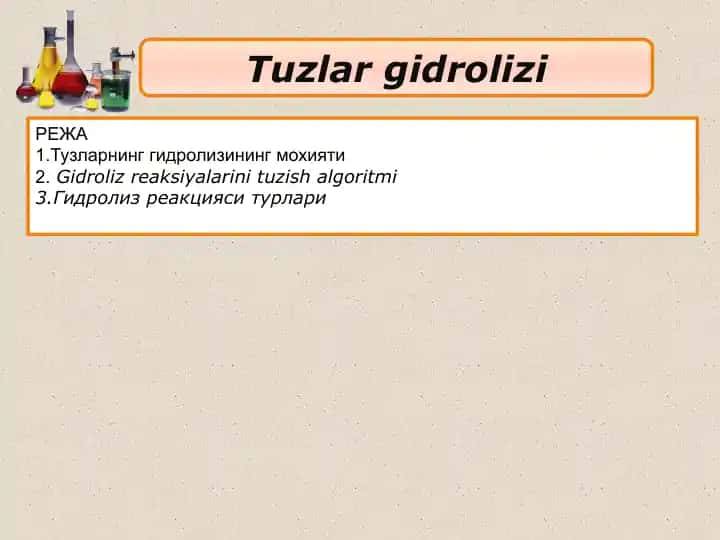 Tuzlar gidrolizi