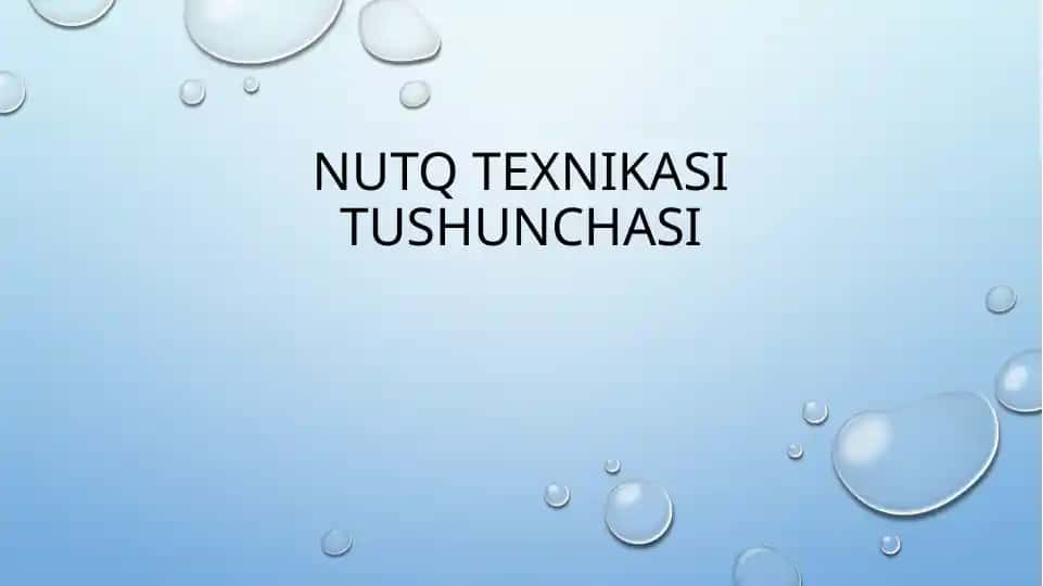 Nutq texnikasi tushunchasi
