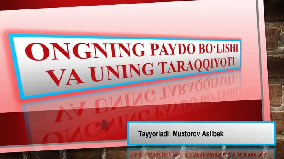 Psixologik tushunchalar bo'yicha ta'lim materiali