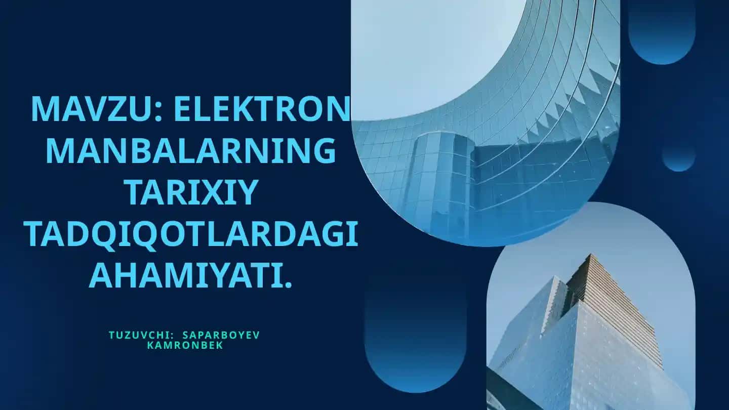 Elektron manbalar va tarixiy tadqiqotlar