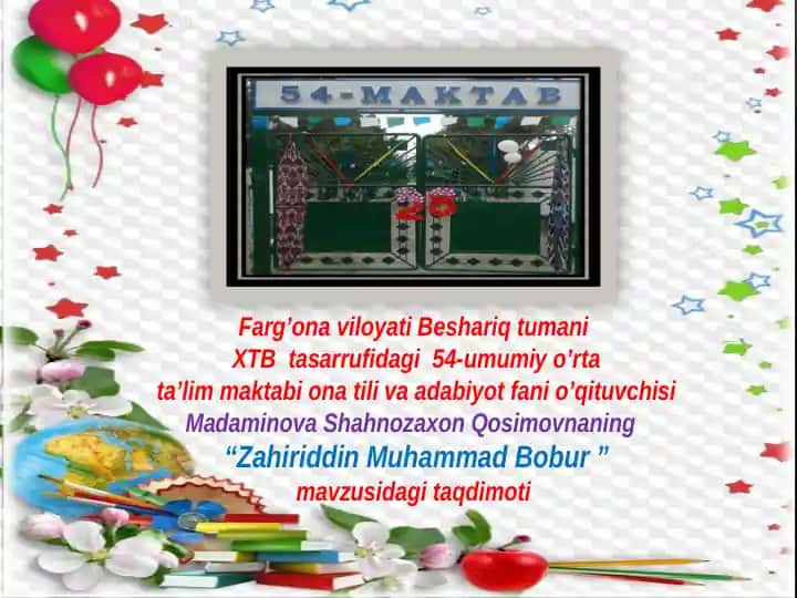 "Zahiriddin Muhammad Bobur"