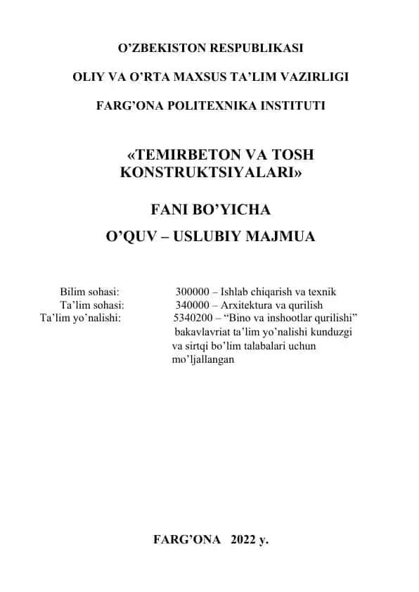 Bino va inshootlari qurilishi