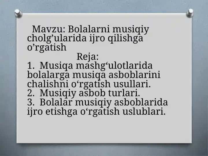 Musiqa Ta'limi va Tarbiyasi