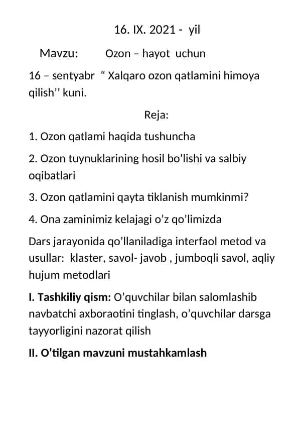 Ozon – hayot uchun