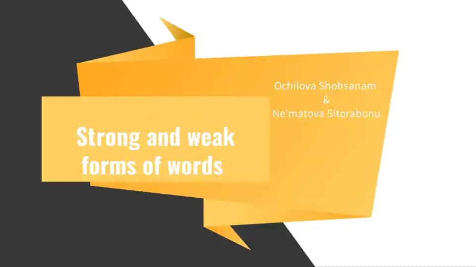 Strong and weak forms of words