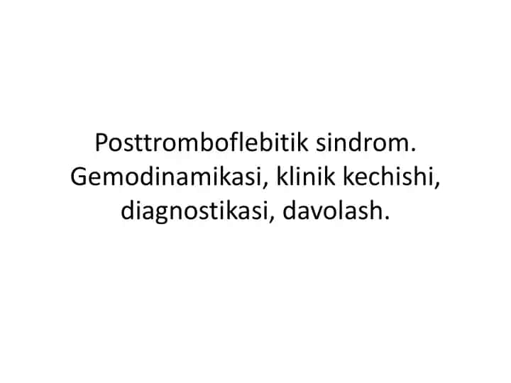 Posttromboflebitik sindrom