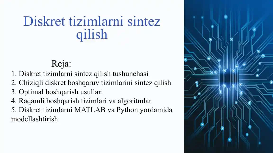 Diskret tizimlarni sintez qilish