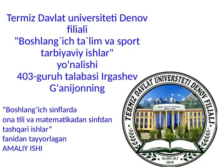 "Mehnat va uning o'qitish metodikasi"