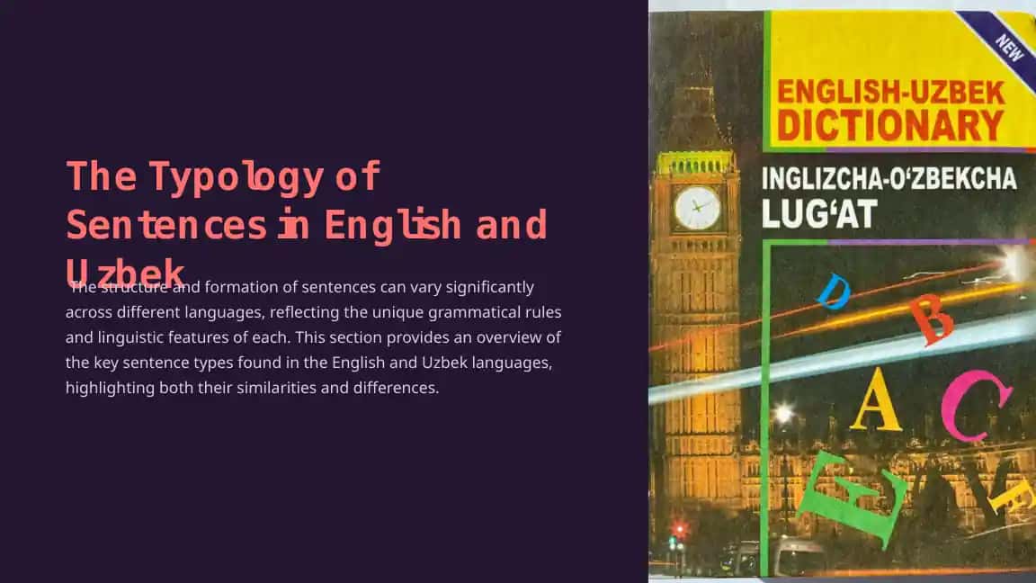 The Typology of Sentences in English and Uzbek