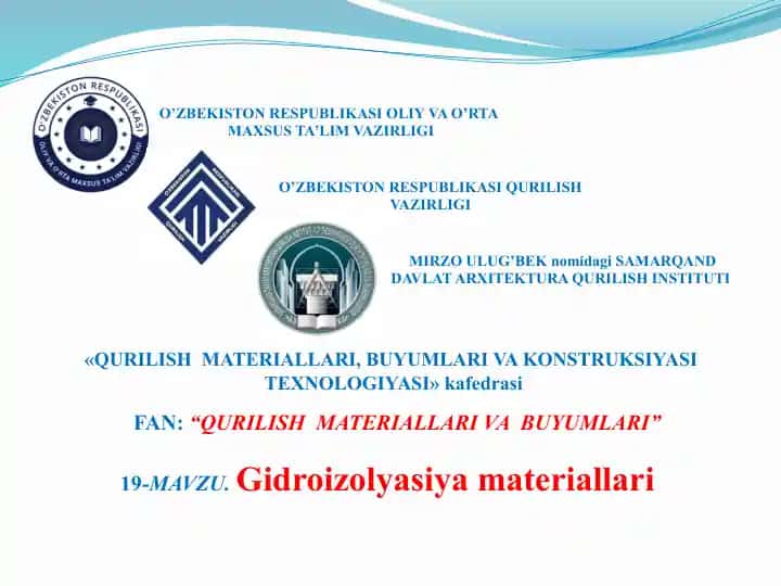 Gidroizolyasiya materiallari