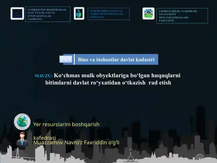 Ko‘chmasmulk kabo‘lgan huquqlarni bitimlarni davlat ro‘yxatida no‘tkazish radeti