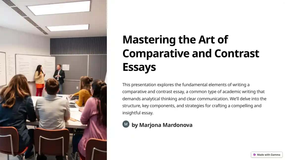 Mastering the Art of Comparative and Contrast Essays