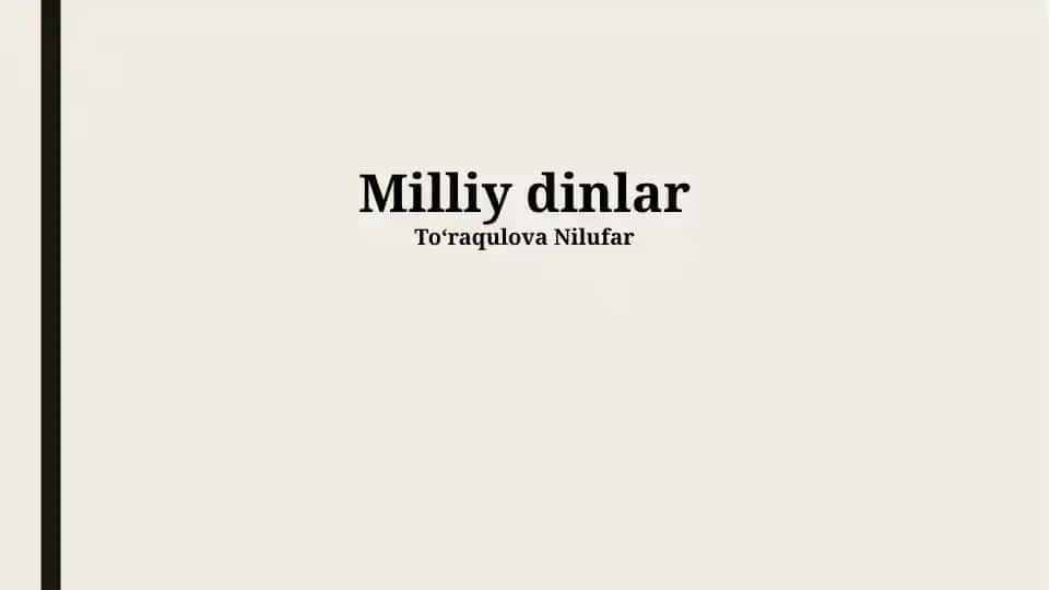 Milliy dinlar
