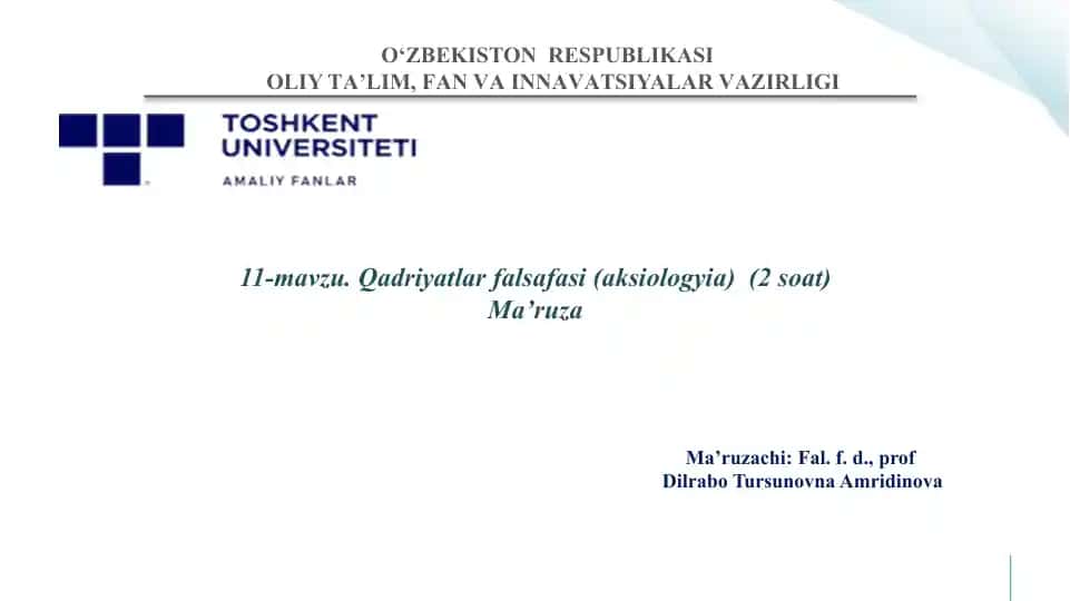 Qadriyatlarfalsafasi(aksiologyia)
