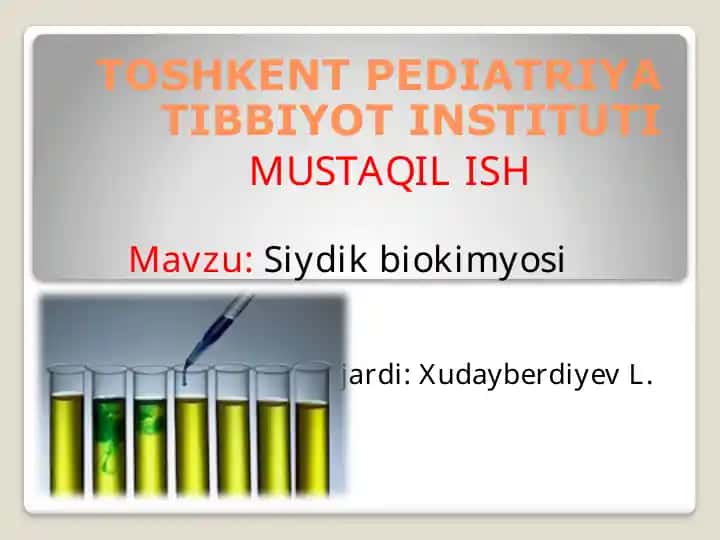 Siydikbiokimyosi