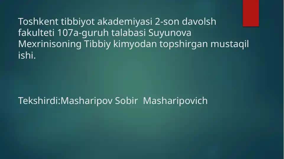 Dispers sistemalar haqida mustaqil ish