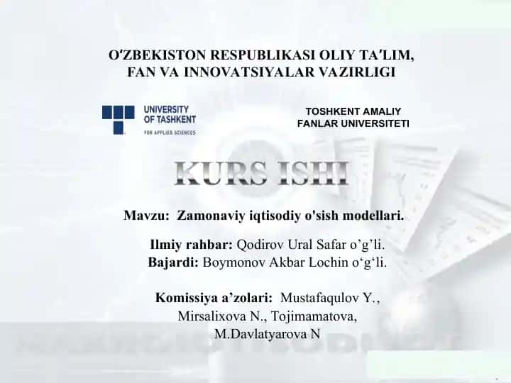 Zamonaviy iqtisodiy o'sish modellari