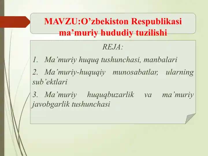 O’zbekiston Respublikasi ma’muriy hududiy tuzilishi