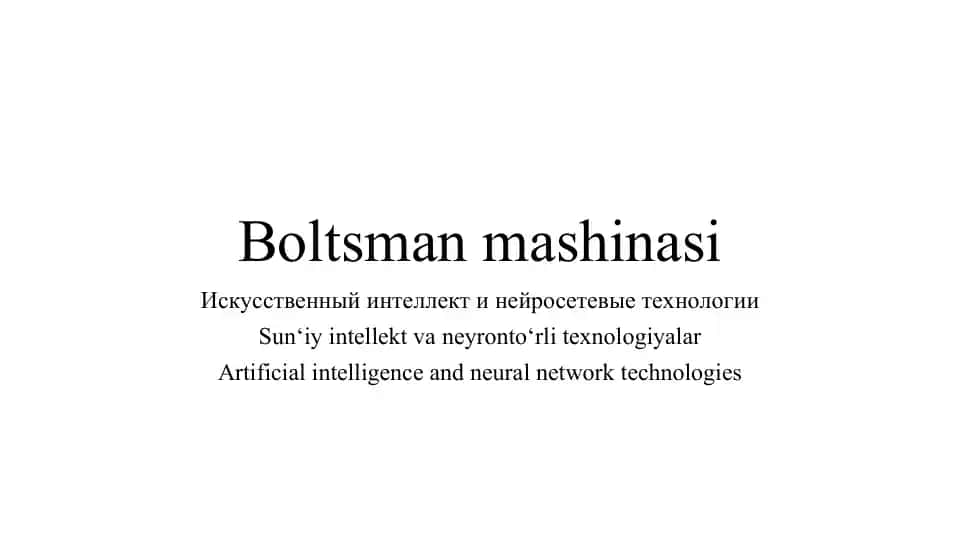 Boltsman mashinasi