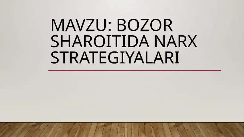 Narx strategiyalari