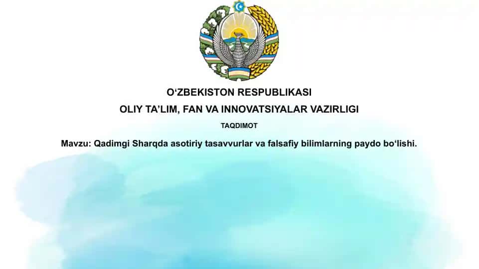 Qadimgi Sharqda mifologik g'oyalarning paydo bo'lishi