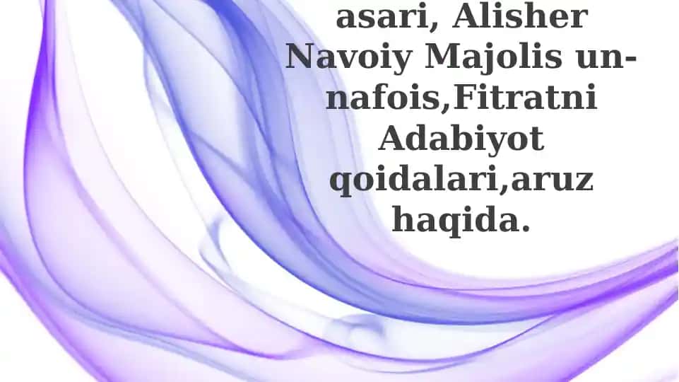 Fitratni Adabiyot qoidalari