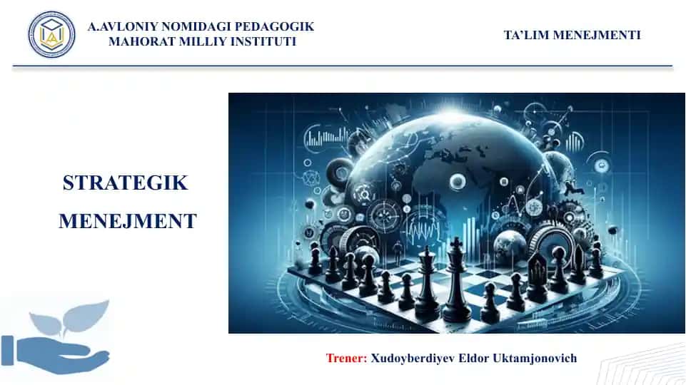 Strategik boshqaruvda samaradorlikka erishish formulasi
