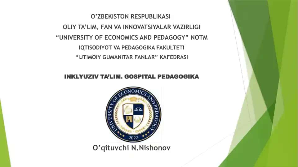 Tayanch-harakat a’zolarida nuqsoni bo‘lgan bolalarni inklyuziv ta’lim sharoitida o‘qitish va tarbiyalash