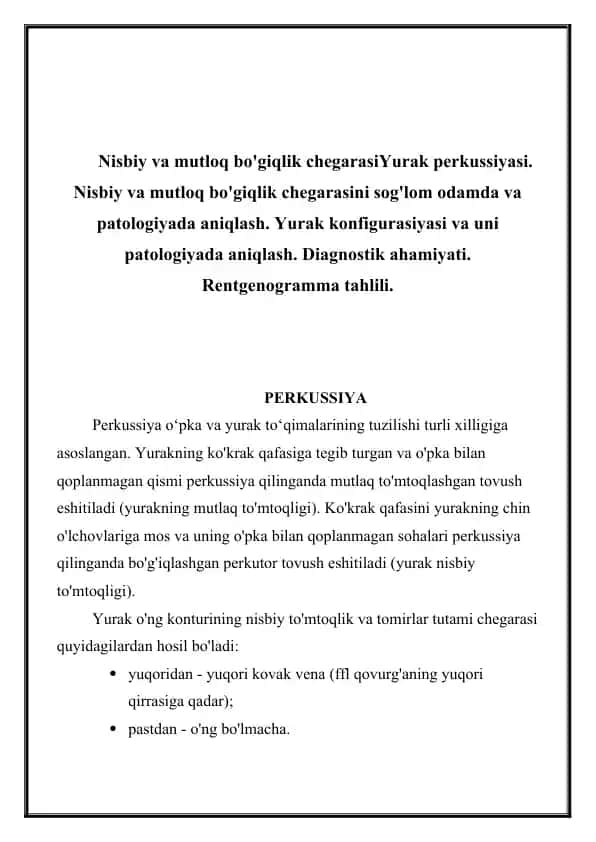 Yurak perkussiyasi