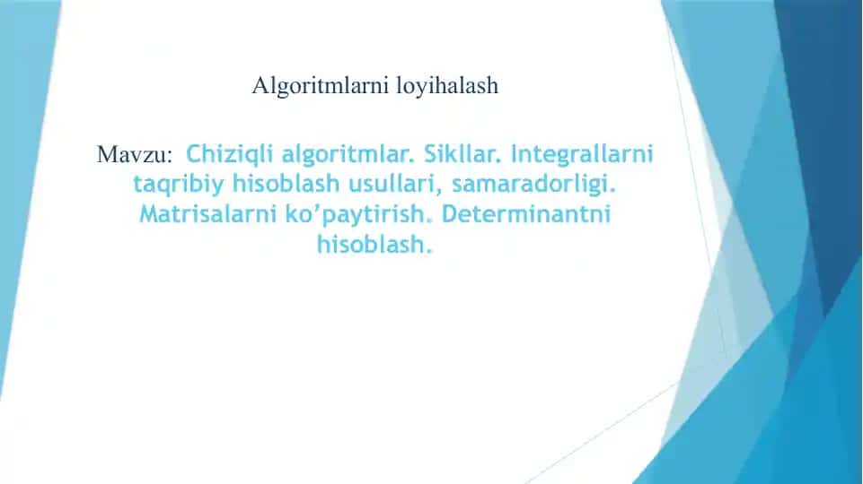 Algoritmlarni loyihalash