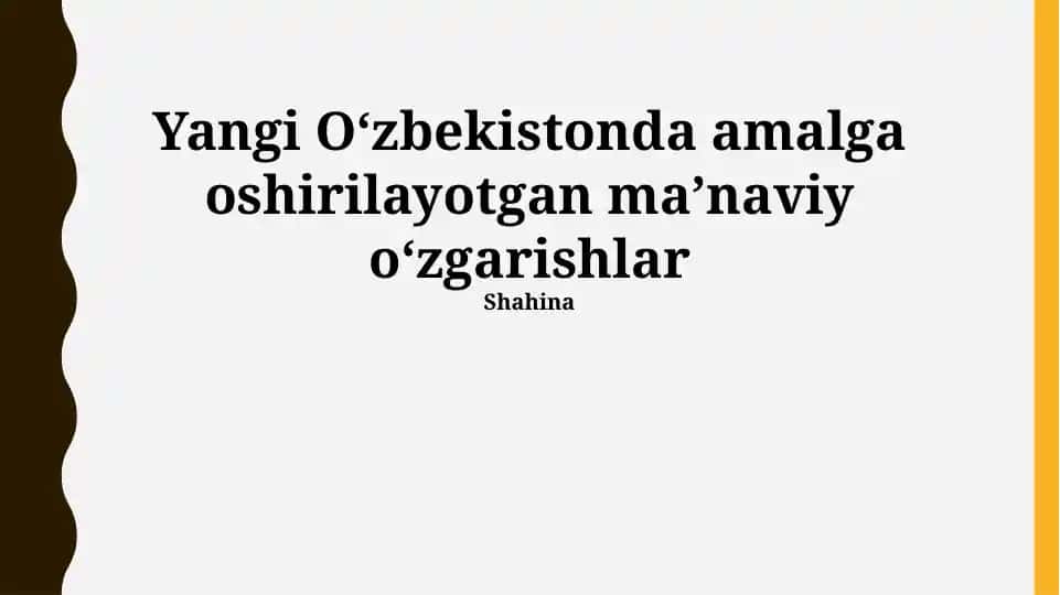 Yangi O'zbekistonda Ruhiy Qayta Tug'ilish