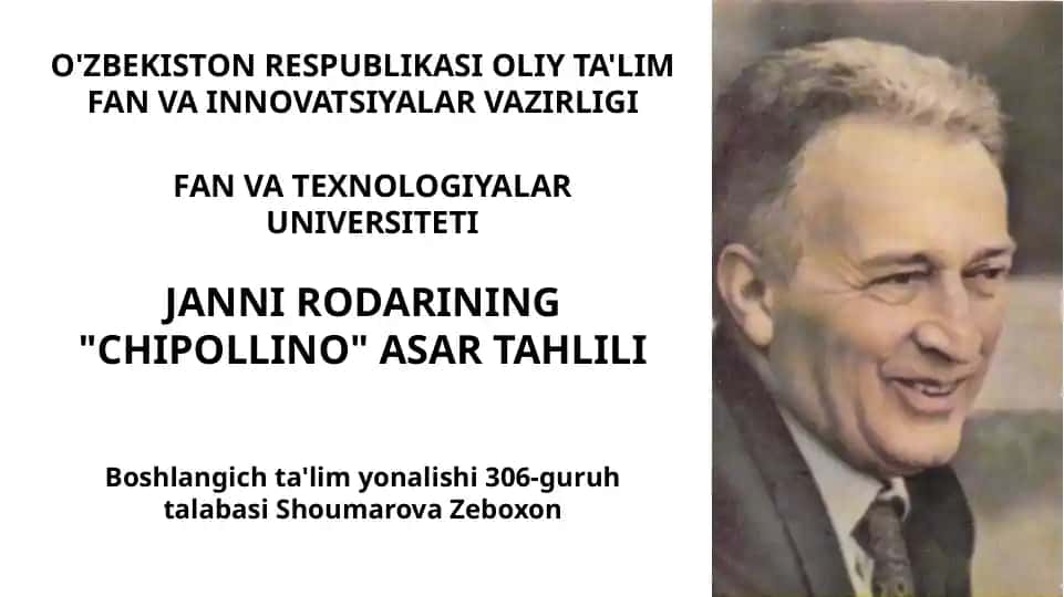 JANNI RODARI "CHIPOLLINO" ASAR TAHLILI