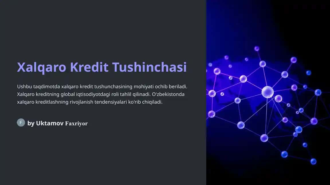 Xalqaro Kredit Tushunchasi