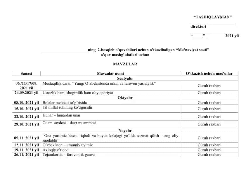 Ma’naviyat soati – 2-bosqich o‘quvchilari uchun o‘quv mashg‘uloti taqdimoti
