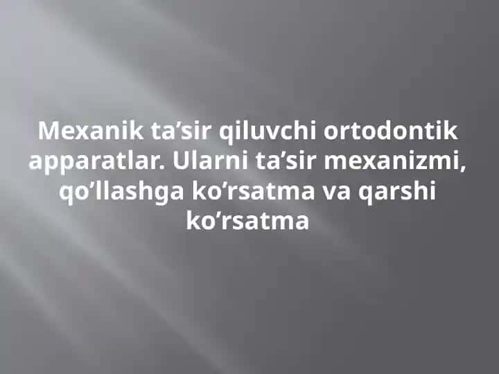Ortodontik apparatlar