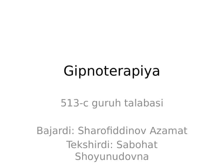 Gipnoterapiya