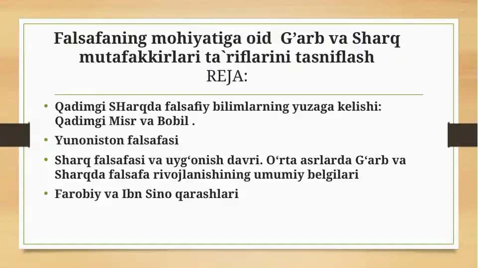 Qadimgi Misr va Bobil. Sharq falsafasi