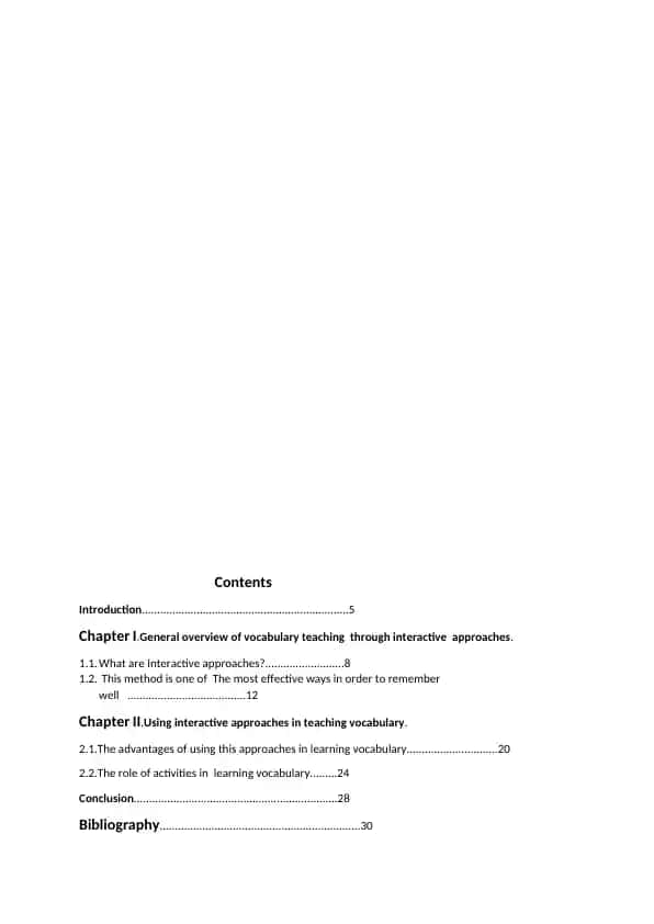 Interactive Approaches in Teaching Vocabulary