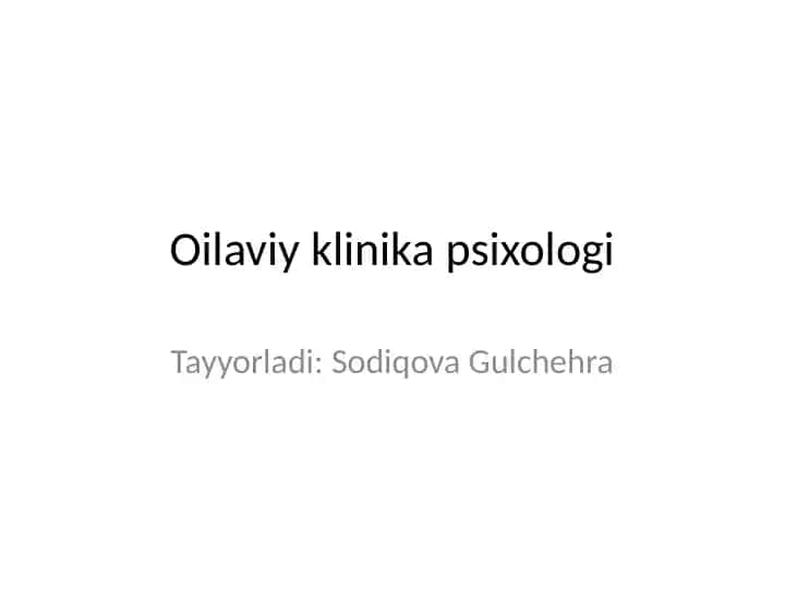Oilaviy klinika psixologi